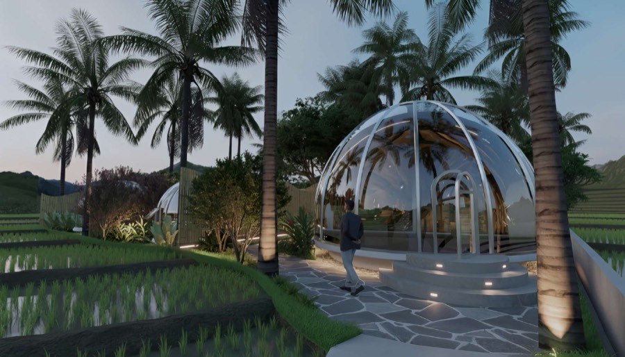 Bali, lobby nocą
